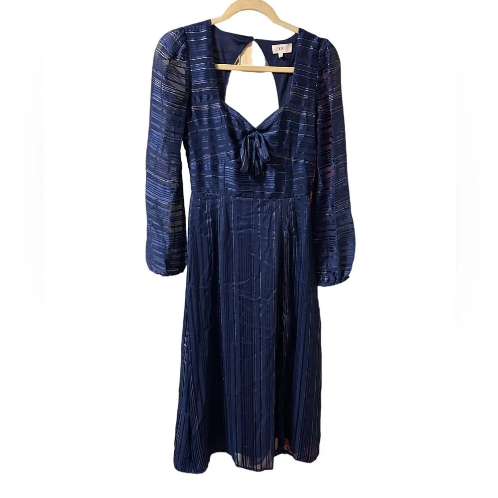 NSR METALLIC THREAD MIDI DRESS